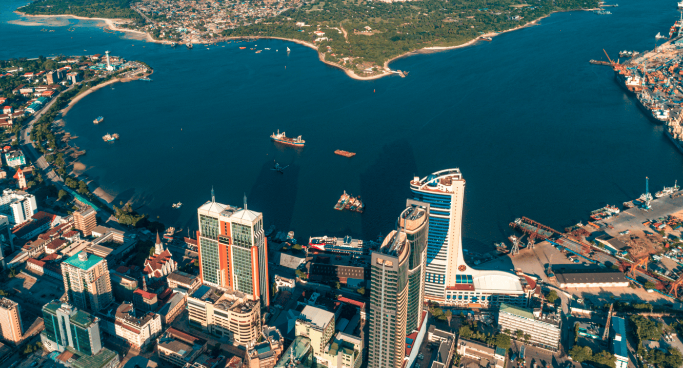Sea freight and port operations corridor